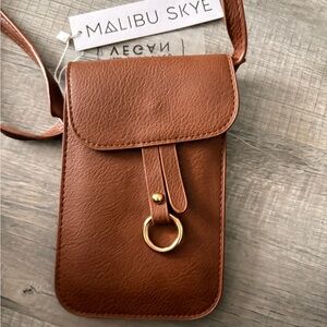 NEW MALIBU SKYE brown crossbody bag purse 7x5 shoulder bag
